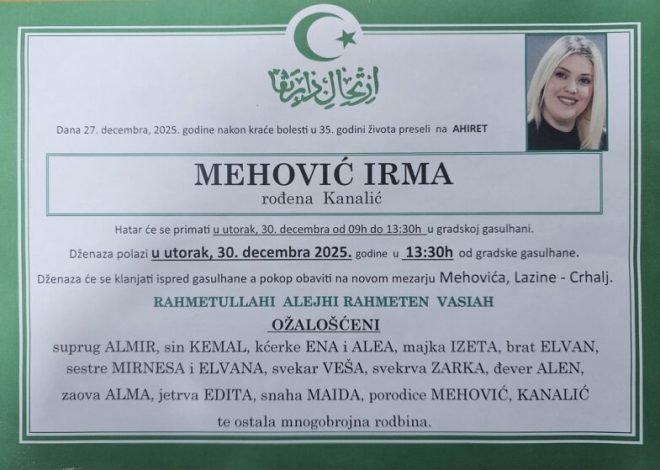 Irma Mehović preselila na Ahiret nakon pokušaja transplantacije jetre